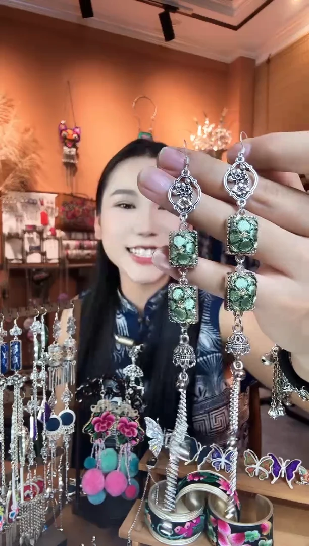 刺绣纯手工民族风耳环