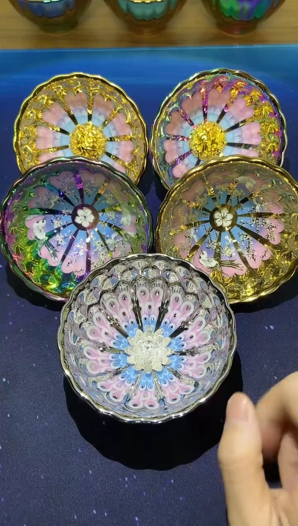 5只夜光主人杯陶瓷