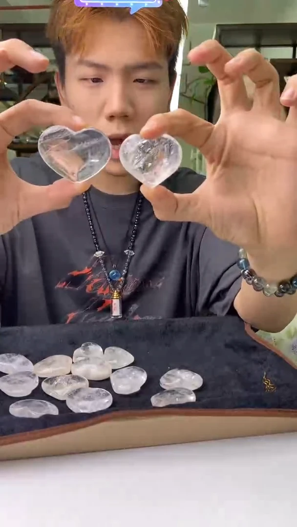 水晶珠宝半成品未镶嵌白水晶爱心D05多样性发其一50-60