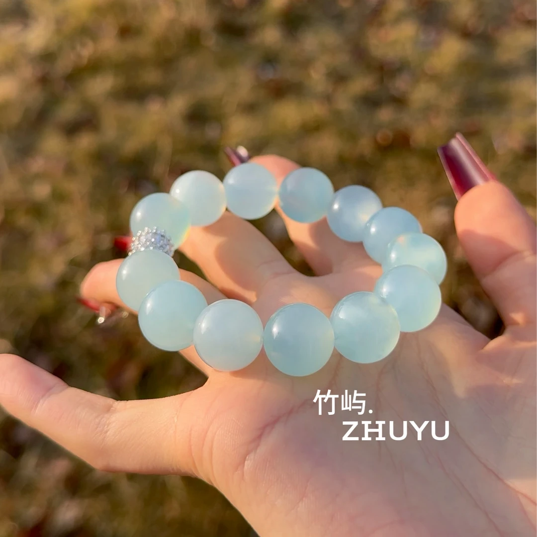 【精灵之泪】海蓝宝天然水晶手串天然水晶手链（多样性取其发一）