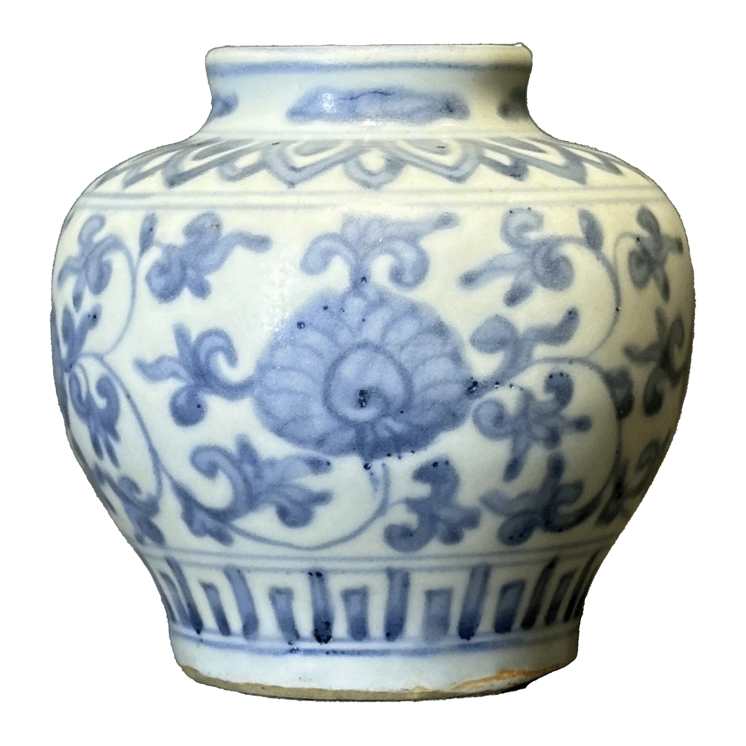 25085166y青花缠枝花卉纹罐