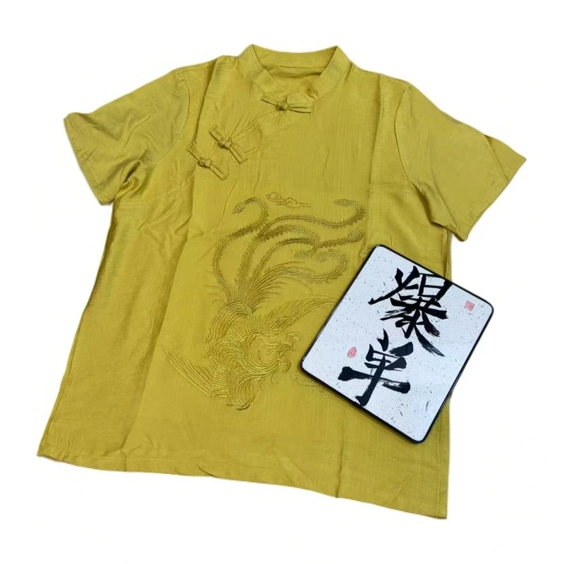 刺绣吸汗常规款大码通勤风女士盘扣新中式国风气质通勤时尚百搭