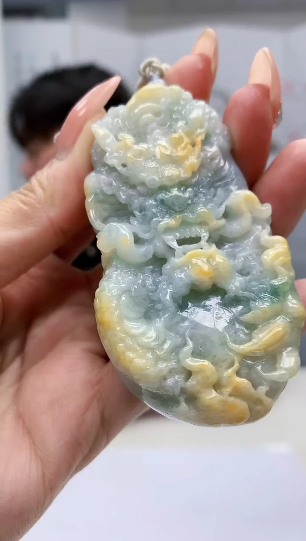 【闪购商品】定制翡翠未镶嵌5060MM-毛货挂件23