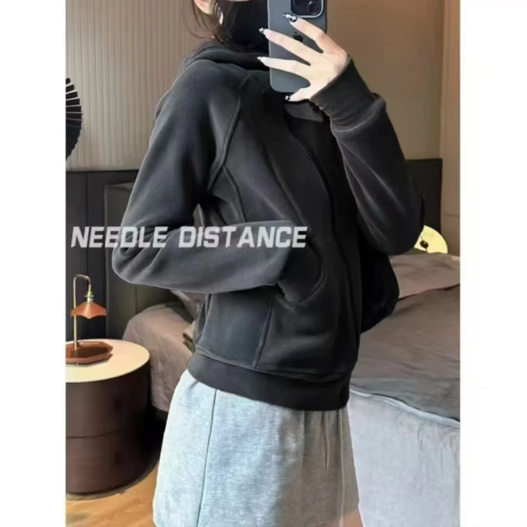 2025韩系新款时尚百搭春季带帽拉链外套