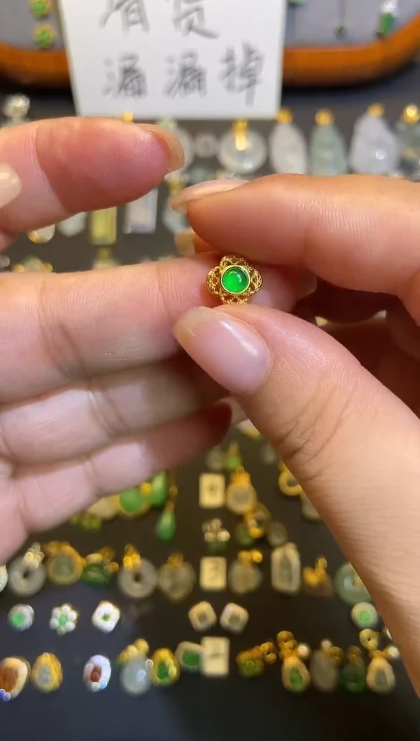 翡翠银S925镶嵌吊坠(不含链)1