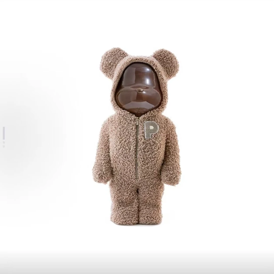 【白】bearbrick 积木熊 睡衣熊 棕色 1000%