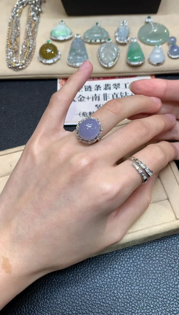 【闪购商品】翡翠戒指18K金镶嵌蛋面【无服务费】