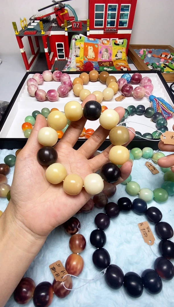 手串菩提根/象牙果手工干磨卡20苹果珠中暇