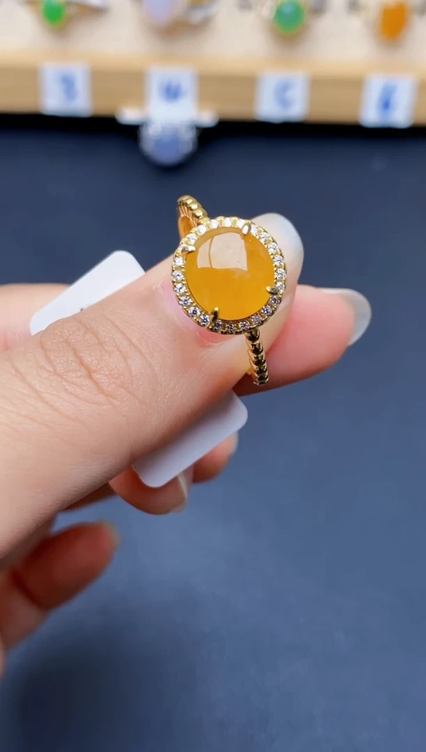 银S925镶嵌戒指翡翠5078