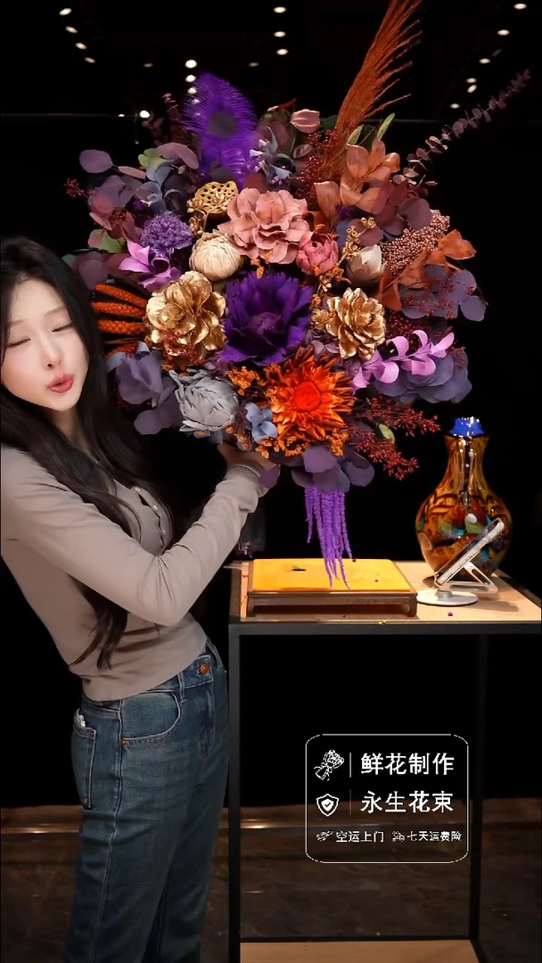 手工艺品琉璃手工花器花束空运包邮送货上门-以图片为准