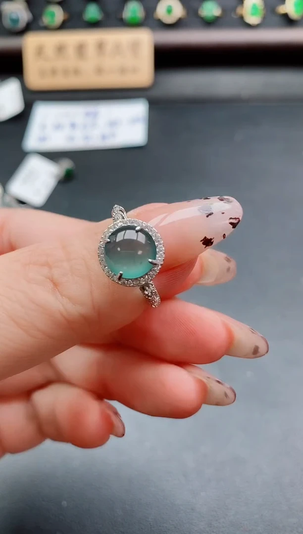 银S925镶嵌戒指翡翠1