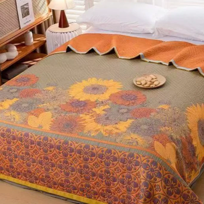 【MS】纯棉纱布盖毯--叶叶生花200*230