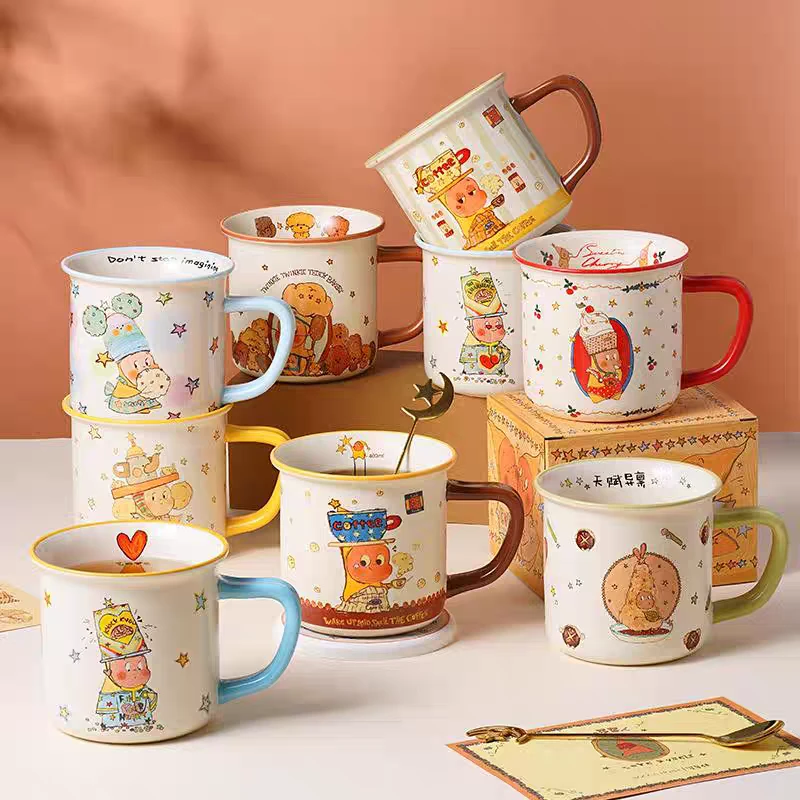 TOTYE·星星人联名正版仿搪瓷马克杯可爱情侣喝水杯子-直播限定