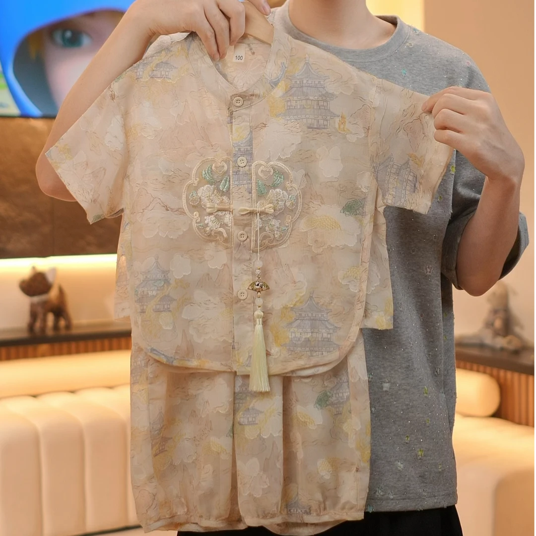 【QY专属实体品质】2025新中式夏季儿童古风中国风明制立领绣花汉服