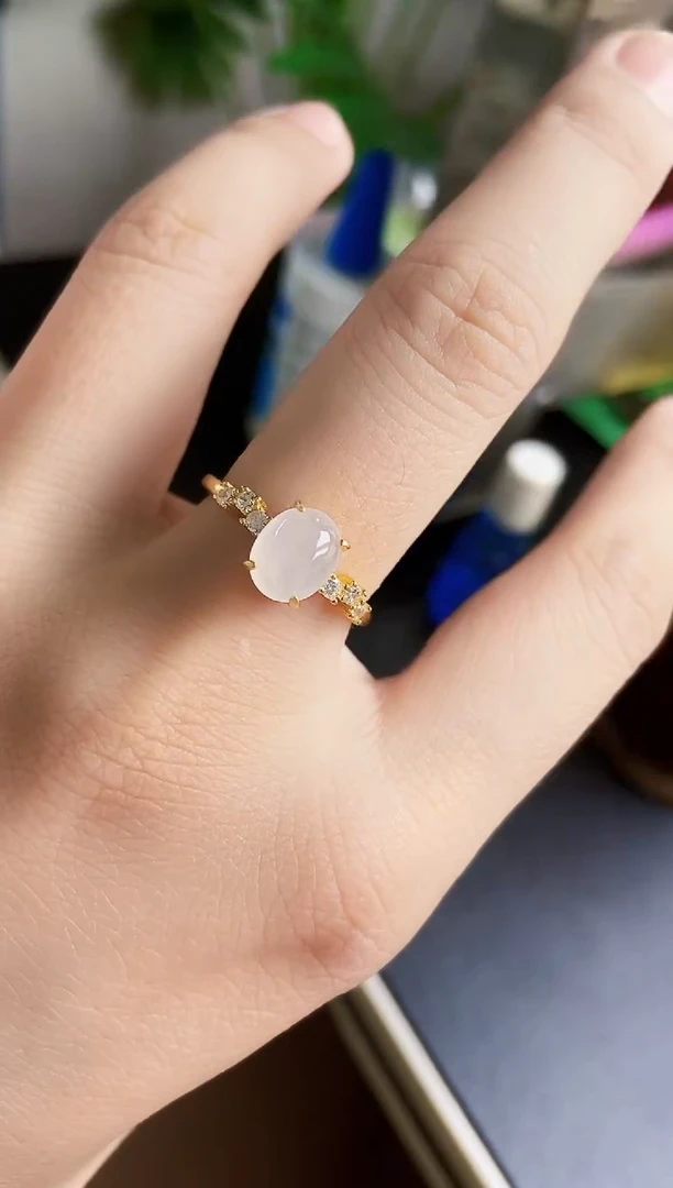 翡翠戒指银S925镶嵌24