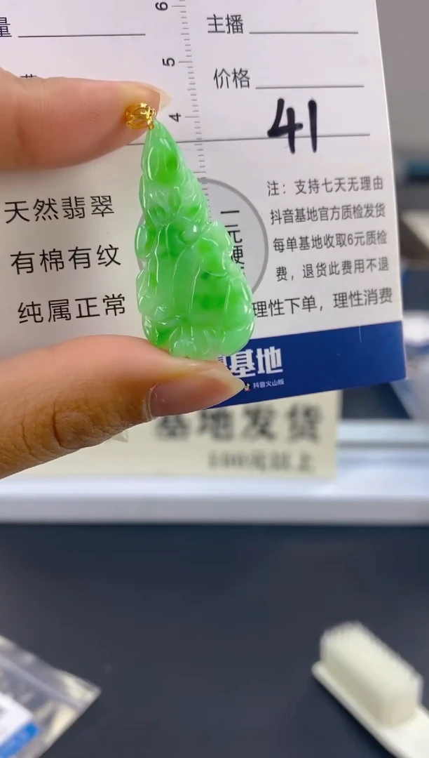 【闪购商品】翡翠颈饰18K金镶嵌天然A货翡翠