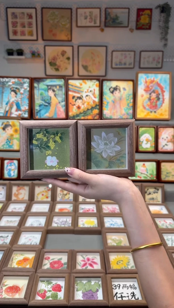 国画桂花小兔 白荷花 一组11