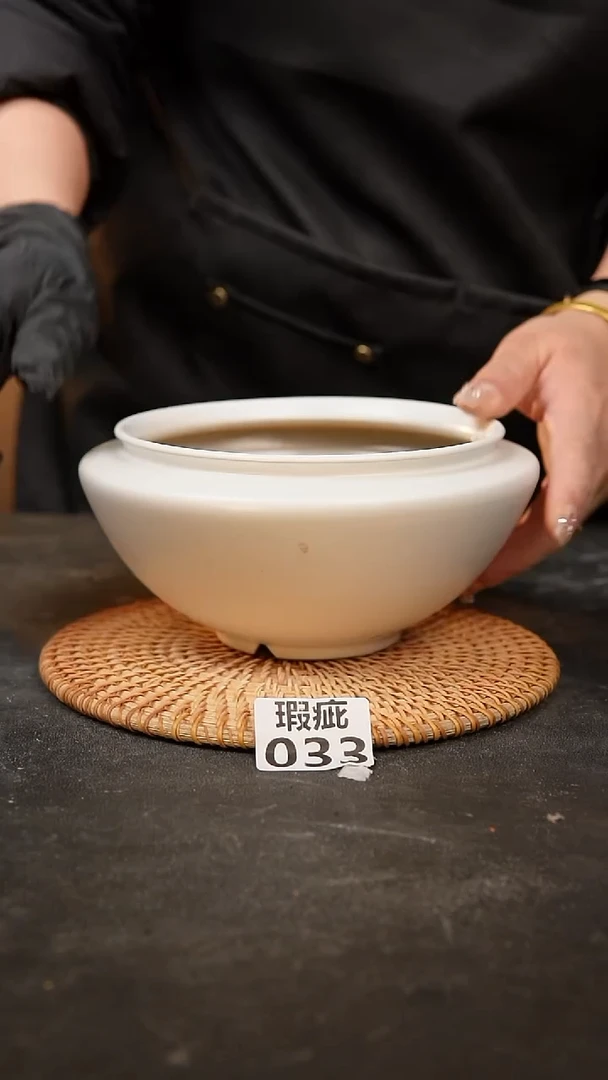 【闪购商品】瓷片066泥泥手工花盆口14高8