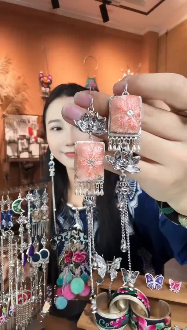 刺绣纯手工民族风耳环