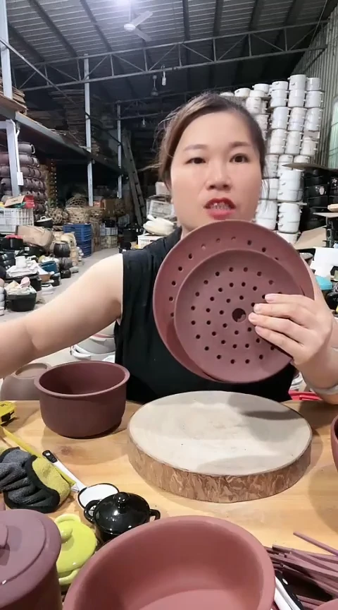 大瑕疵色差裂紫砂蒸片一套