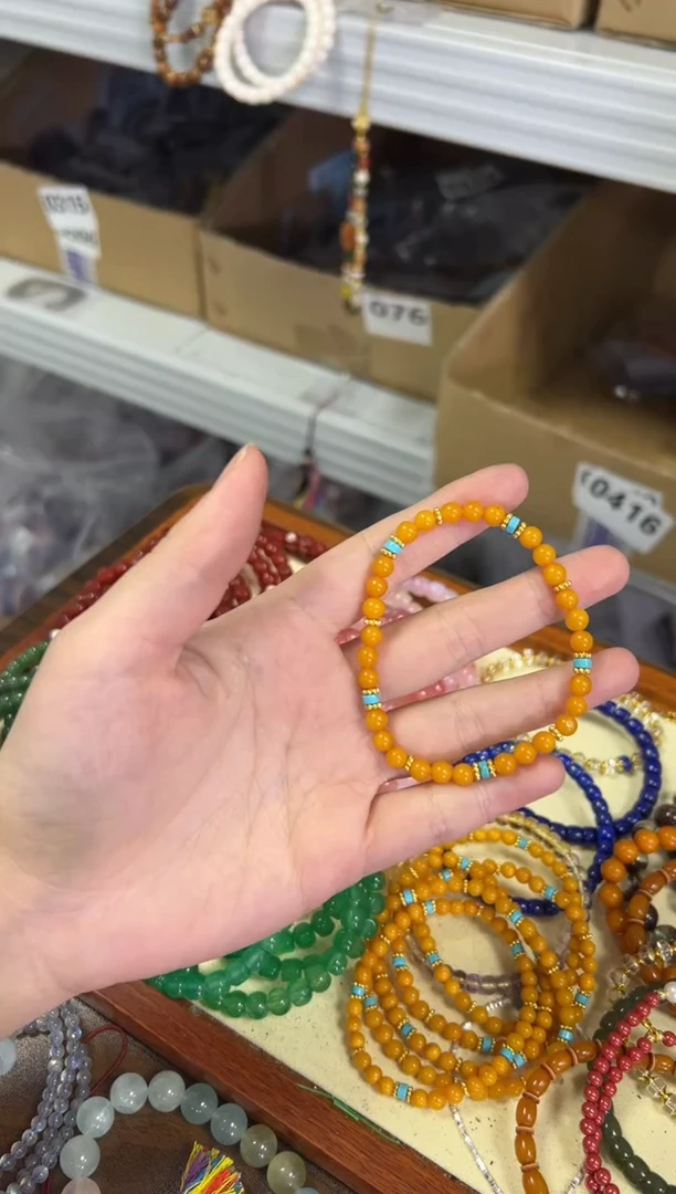 【闪购商品】蜜蜡手链未镶嵌满蜜蜜蜡小米珠松款手链[1755]