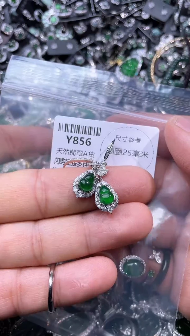 【闪购商品】翡翠颈饰未镶嵌Y856耳钩