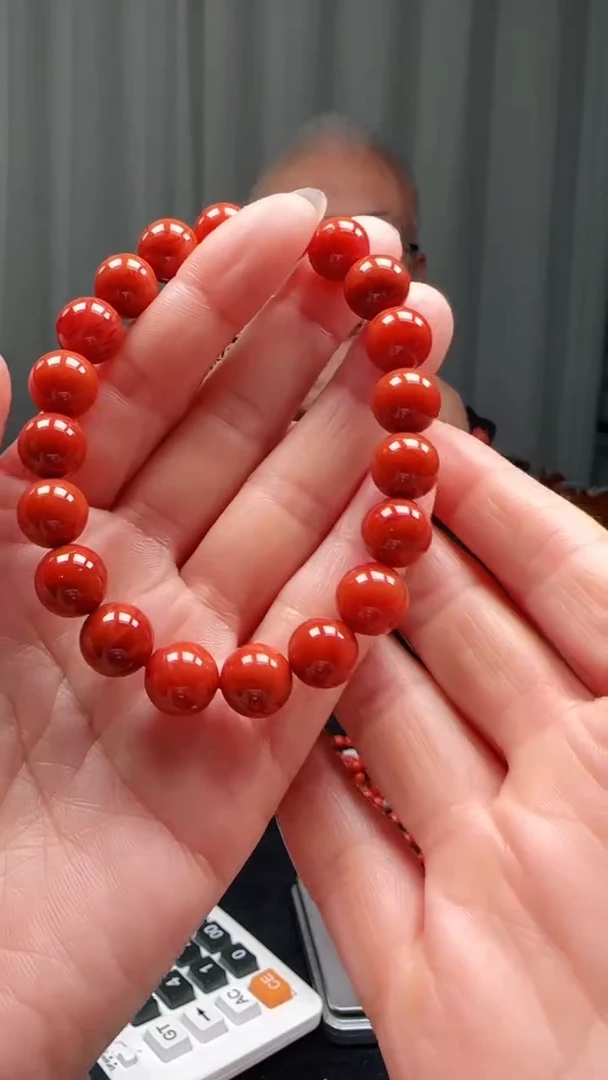 未镶嵌多样性发一件南红玛瑙【毕业级】10mm瓦西牛血丝圆珠单圈