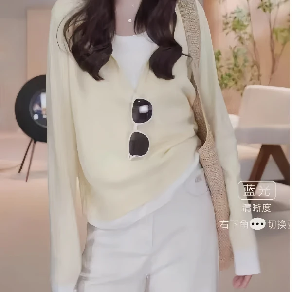 大码胖MM假两件针织衫宽松遮肚子打底衫2025秋新款欧若风显瘦上衣