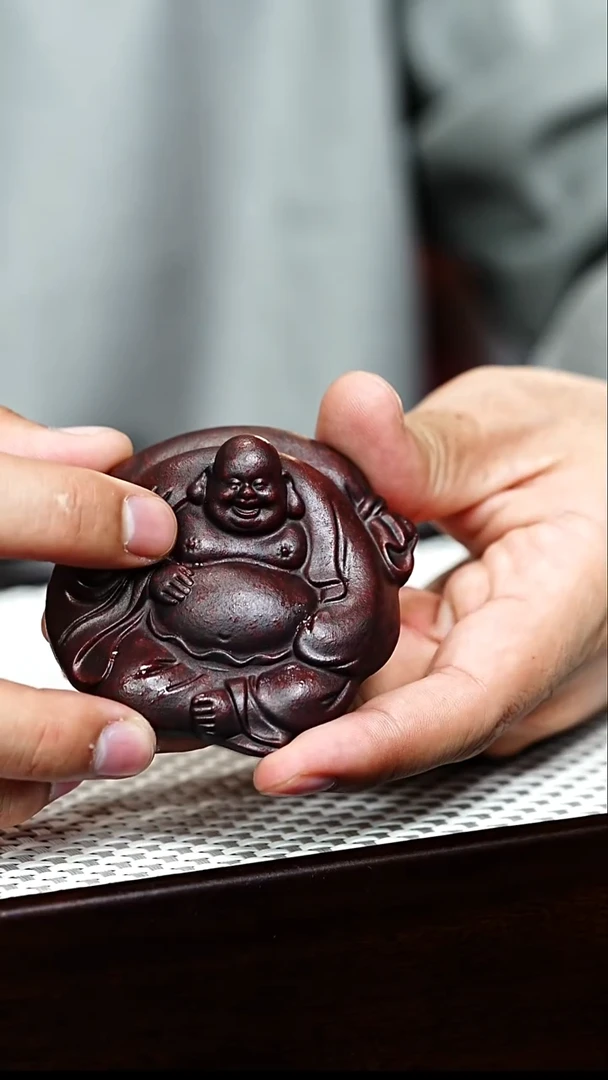 茶壶紫砂宜兴紫砂 茶宠 弥勒h345