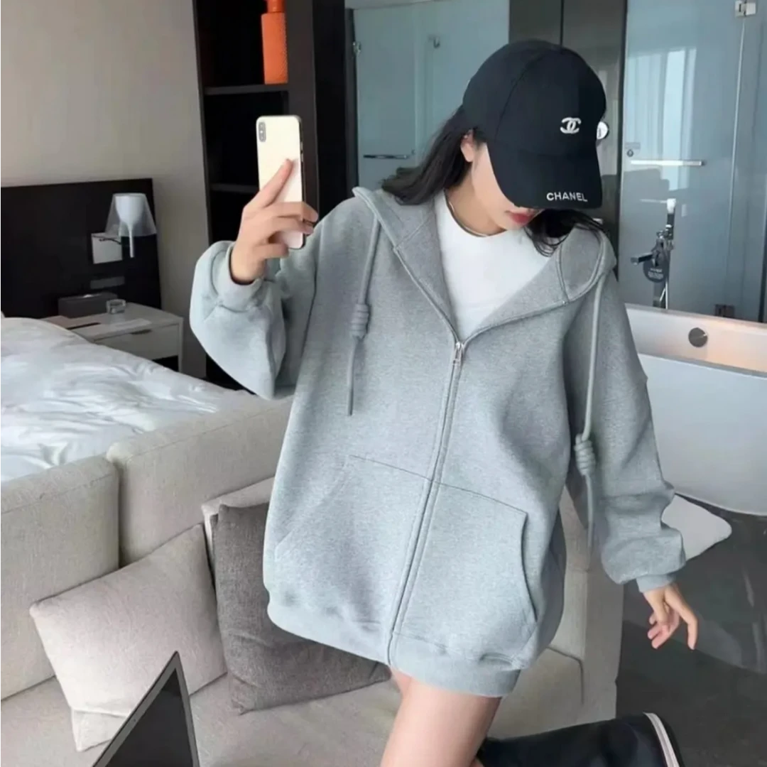 加绒新款拉链衫宽松外套