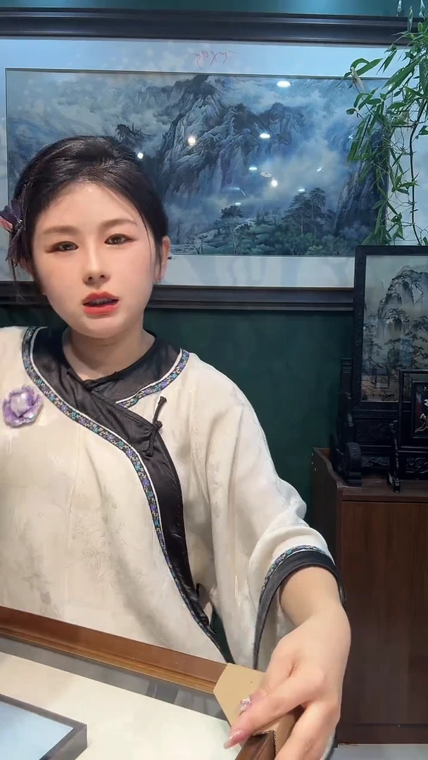 竖款非遗苏绣手工刺绣装饰画不包邮