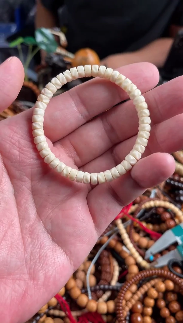 白玉菩提手串王胖子文玩工作室无相药片单圈7*4