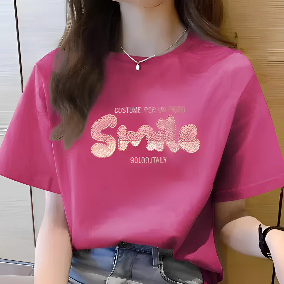 【100%纯棉】夏季时尚休闲女款百搭潮流短袖t恤春夏圆领显瘦半袖