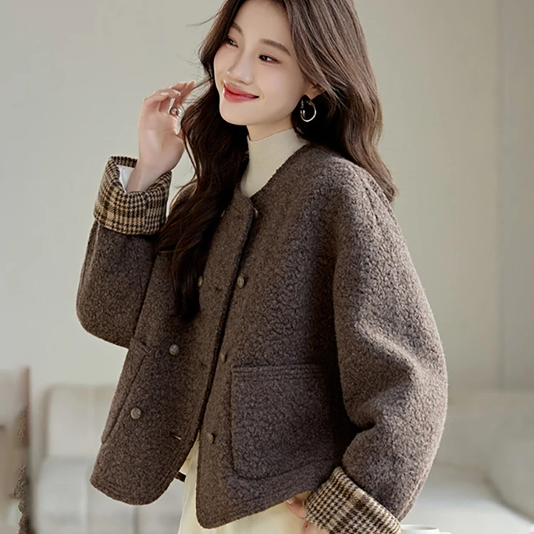新款高级感小香风短款毛呢外套