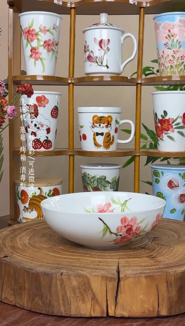 瓷片景德镇手绘釉中彩（食品级）大胖碗