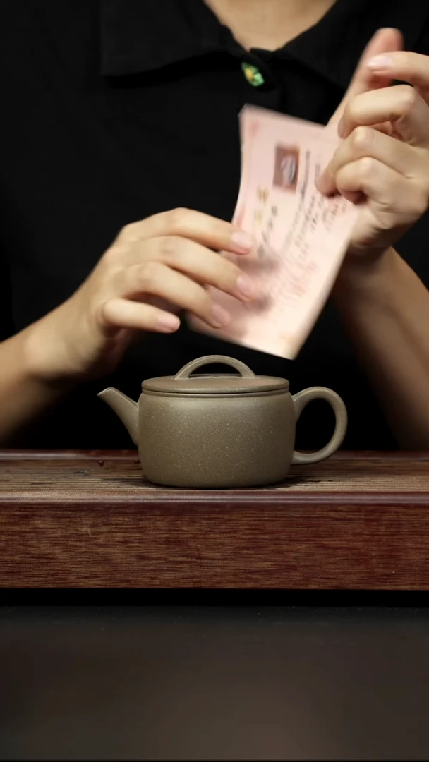 紫砂茶壶青灰泥 折嘴汉瓦