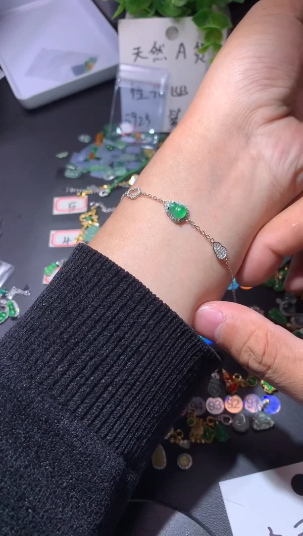 吊坠(不含链)银S925镶嵌翡翠x**n1