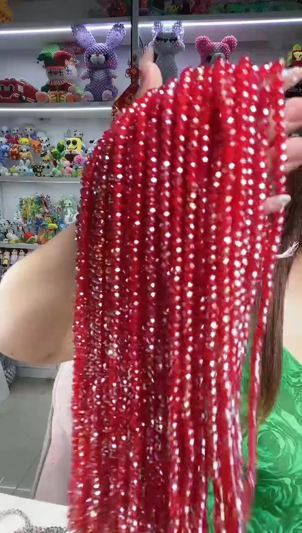 玻璃1409卡6水晶定制色玉料1条红玉