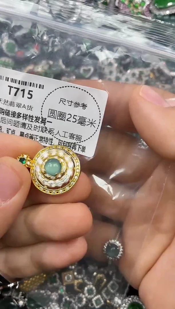 颈饰未镶嵌翡翠T715吊坠