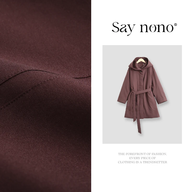 懒猫nono│Saynono 连帽款 95白鹅绒中长款羽绒外套/XXZE035