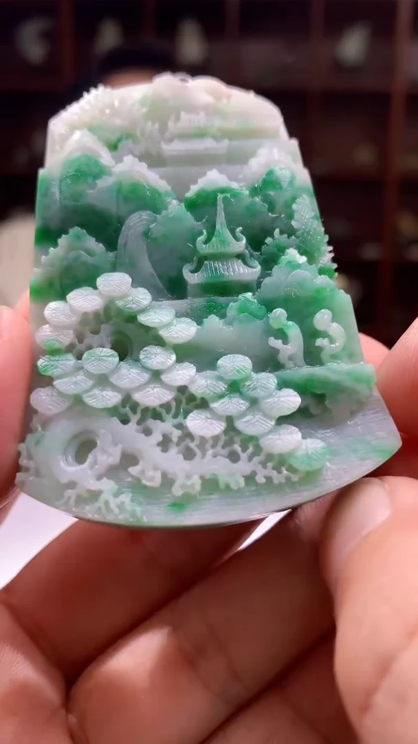 【闪购商品】定制翡翠未镶嵌1088hn-毛货挂件16