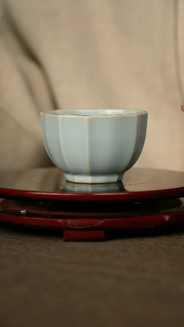 微微瑕 四方葵口杯