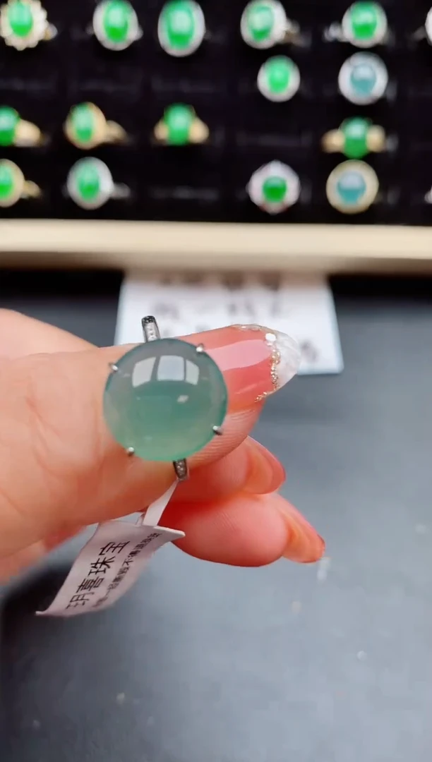 【闪购商品】翡翠戒指银S925镶嵌6365656