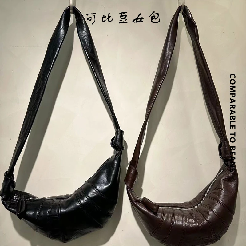 可比豆牛角包小号2025新款可颂包百搭通勤大容量单肩斜挎包饺子包