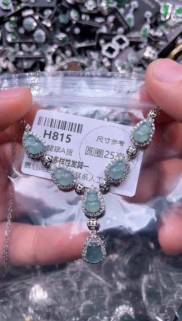 翡翠未镶嵌颈饰H815项链