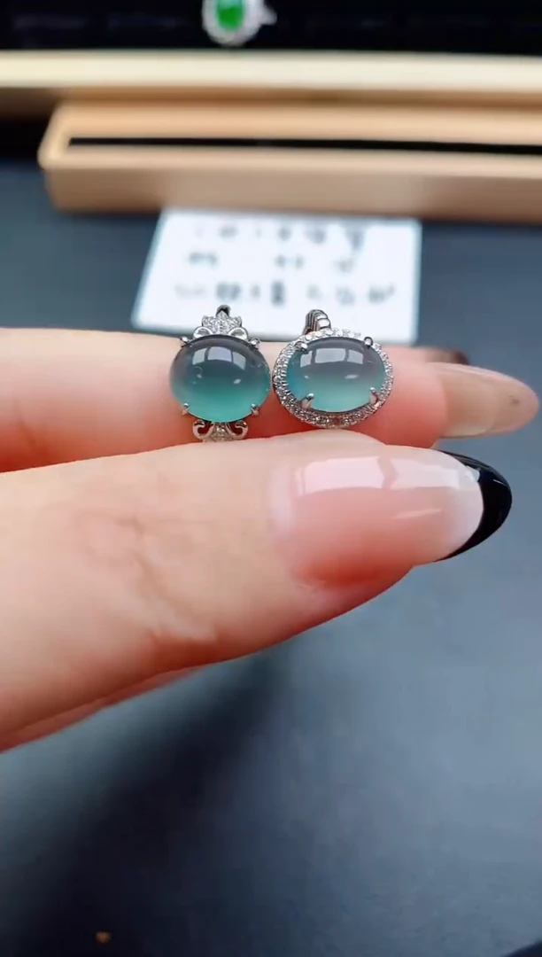 翡翠戒指银S925镶嵌1