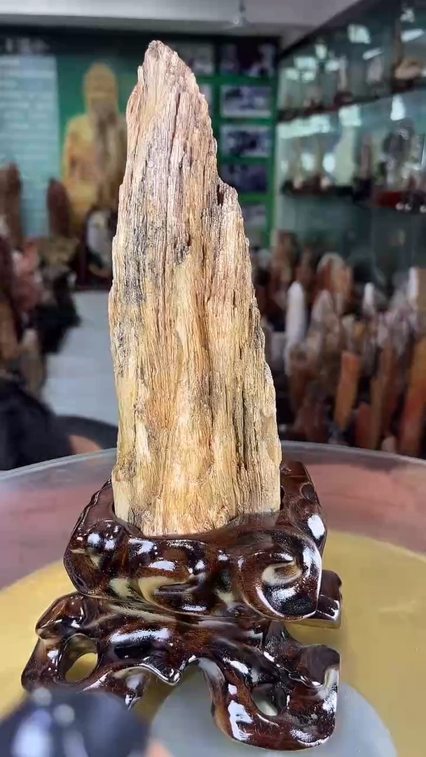 缅甸天然树化玉摆件