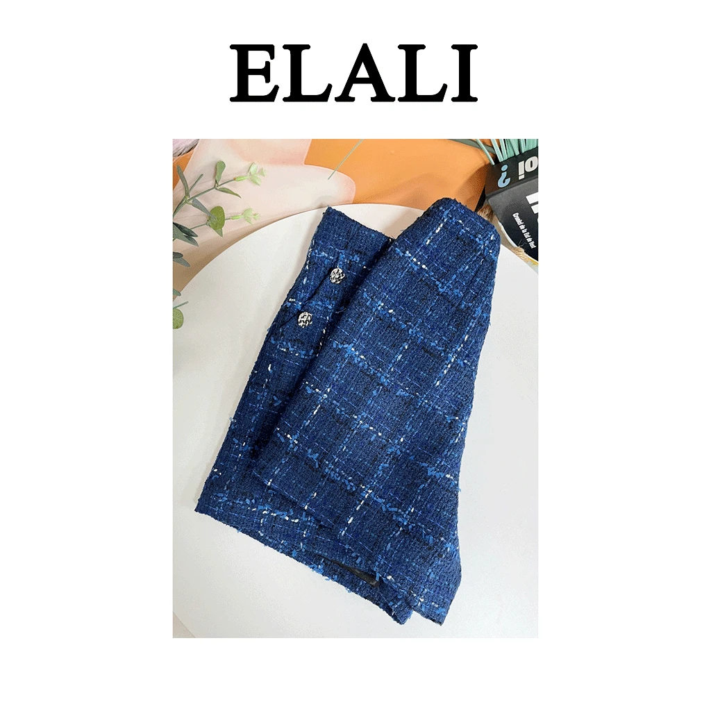 ELALI/高级蓝 小香风裤子 AA068
