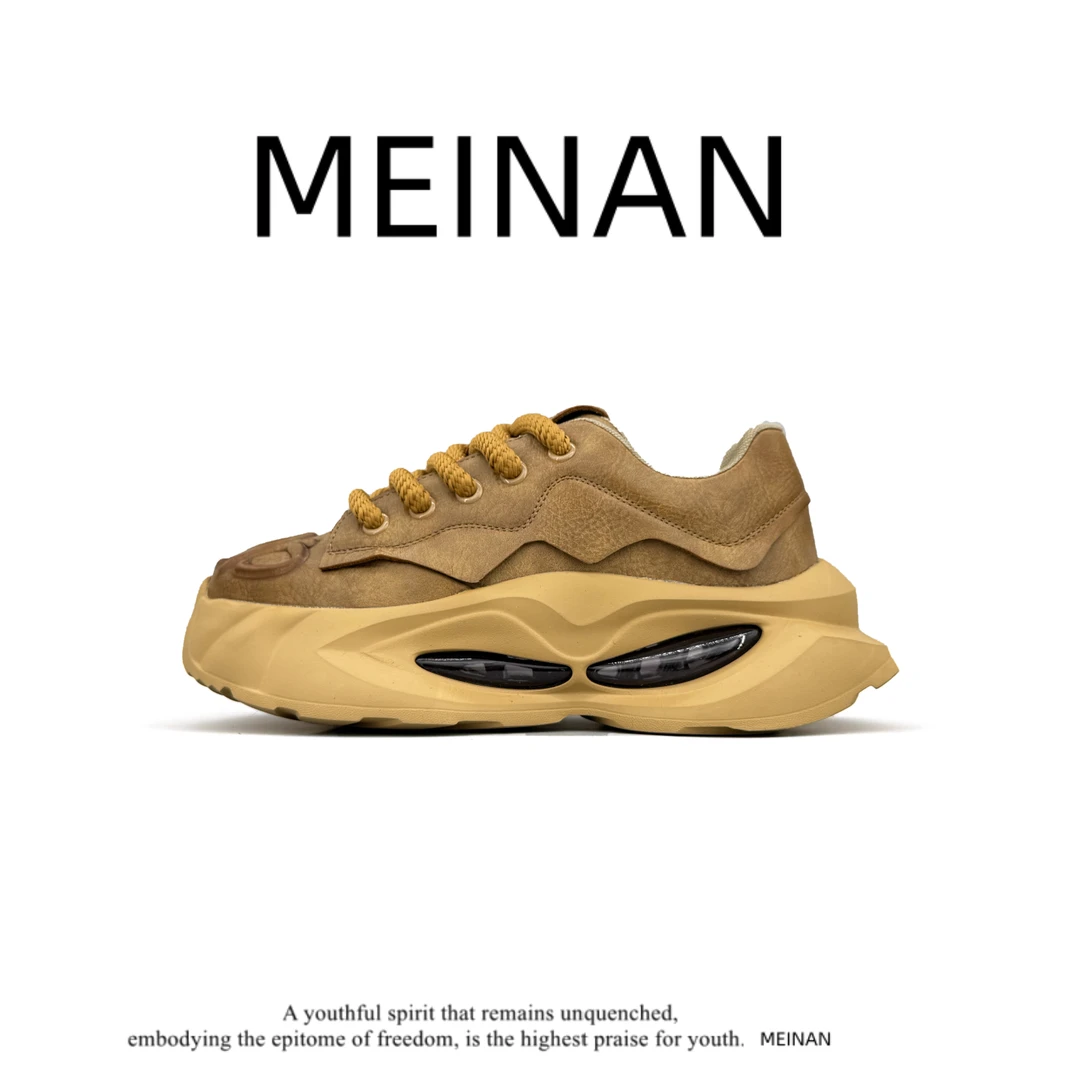 男鞋时尚新款休闲舒适增高鞋厚底低帮ins风时尚气垫老爹鞋