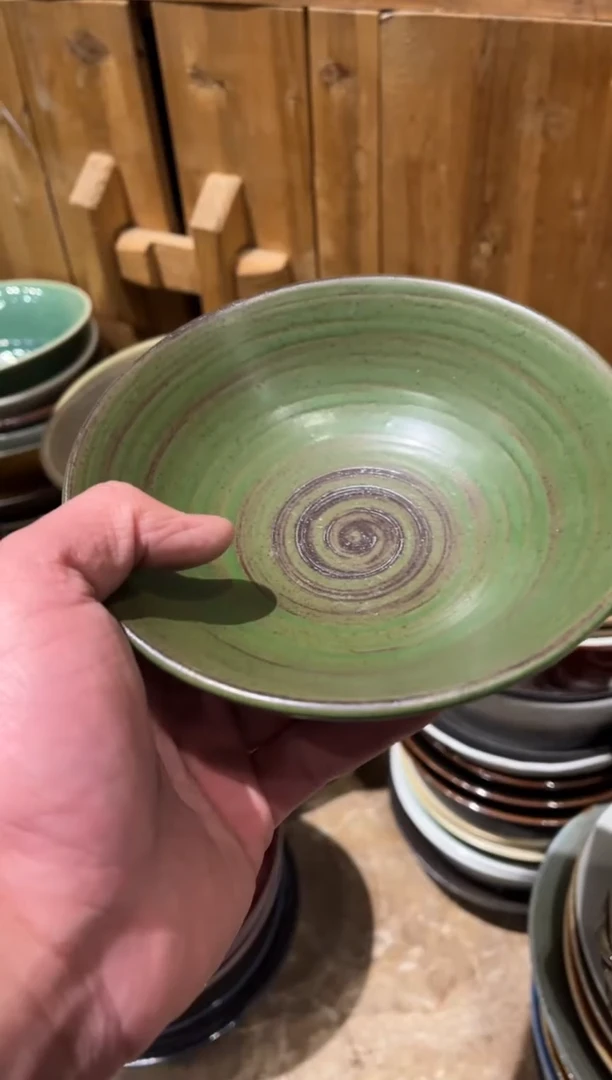 【闪购商品】瓷片121 绿刷釉酒碗1个